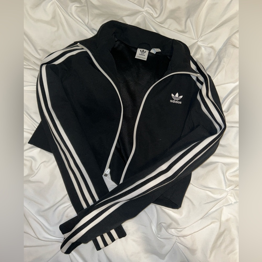 Adidas cropped zipped sweatshirt